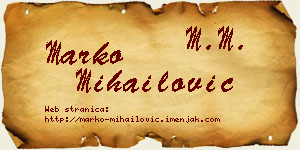 Marko Mihailović vizit kartica